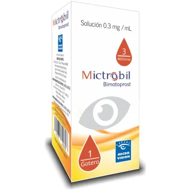 Mictrobil 0.3 mg/mL Ophthalmic Solution – 3 mL Bottle (Generic for Latisse®) | CMC Pharmacy Cabo Delivery in Cabo Mictrobil 0.3 mg/mL Ophthalmic Solution – 3 mL Bottle (Generic for Latisse®) - Image 2
