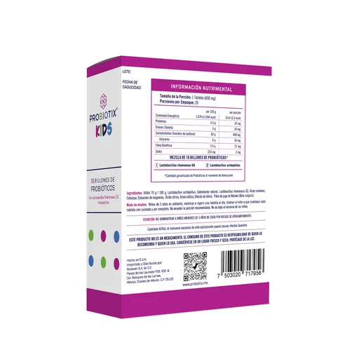 Probiotix® Kids Chewable Probiotic – 10 Billion CFU, 20 Tablets | CMC Pharmacy Cabo Delivery in Cabo Probiotix® Kids Chewable Probiotic – 10 Billion CFU, 20 Tablets - Image 2