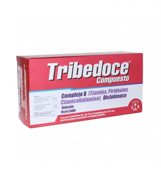 Vitamin B12 Energy Shot – Tribedoce Injectable Complex with B1, B6 & B12 (3 Ampoules) | CMC Pharmacy Cabo Delivery in Cabo Vitamin B12 Energy Shot – Tribedoce Injectable Complex with B1, B6 & B12 (3 Ampoules) - Image 2