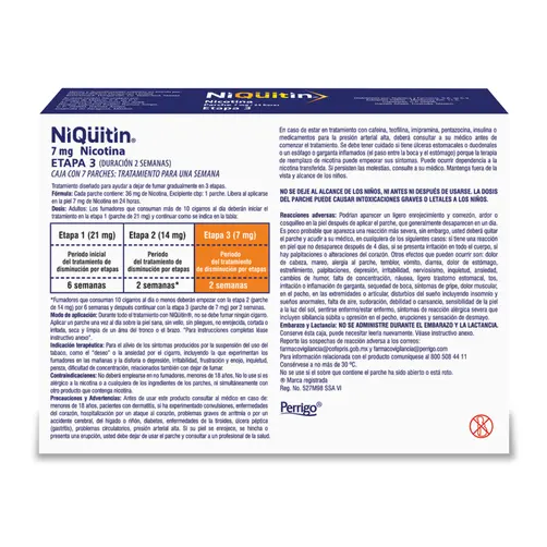 Niquitin Step 3 Nicotine Patch 7mg – 24-Hour Support | Stop Smoking Aid | CMC Pharmacy Cabo Delivery in Cabo Niquitin Step 3 Nicotine Patch 7mg – 24-Hour Support | Stop Smoking Aid - Image 3